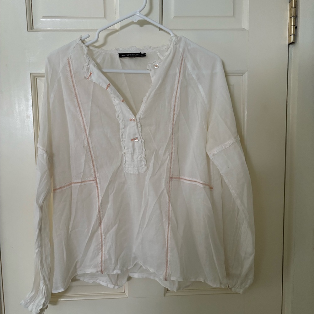 Antik Batik White Blouse - Picture 6 of 6
